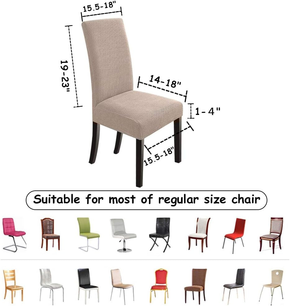 Dining Chair Covers Seat Parson Chair Slipcover for Dining Room Set of 4, Khaki