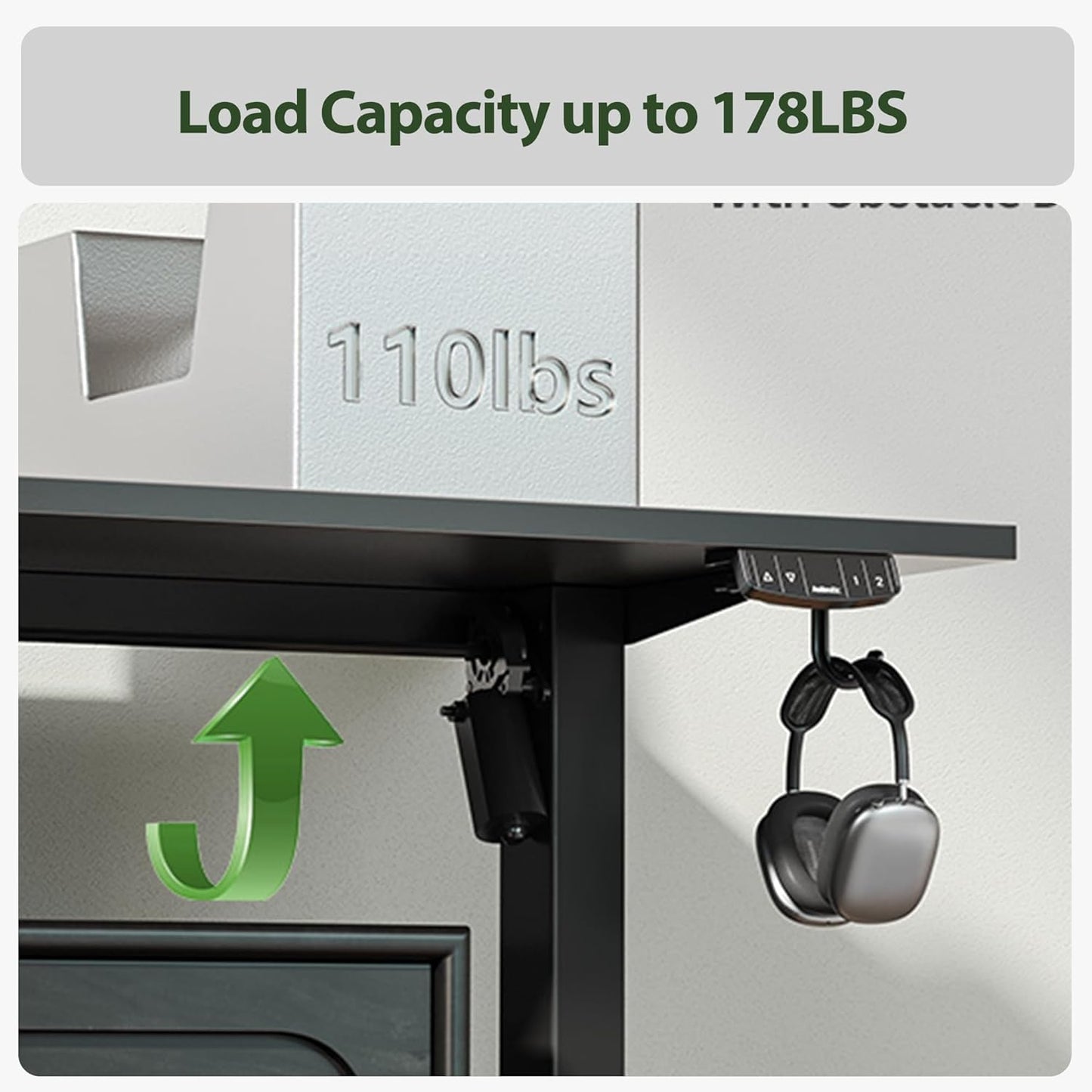 L Shaped Standing Desk Adjustable Height, Electric Corner Standing Desk, 63 X 55 Inch Sit Stand Computer Table with Splice Board, Gaming Table, Black