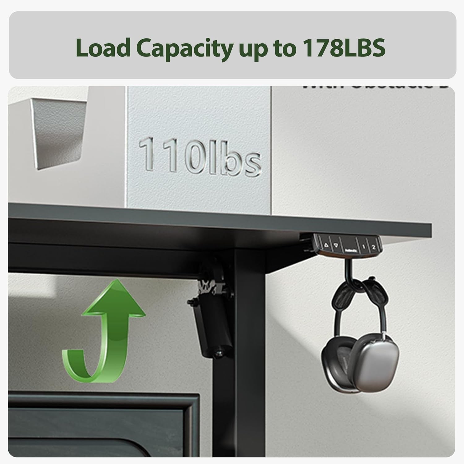 L Shaped Standing Desk Adjustable Height, Electric Corner Standing Desk, 63 X 55 Inch Sit Stand Computer Table with Splice Board, Gaming Table, Black