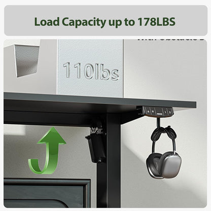 L Shaped Standing Desk Adjustable Height, Electric Corner Standing Desk, 63 X 55 Inch Sit Stand Computer Table with Splice Board, Gaming Table, Black