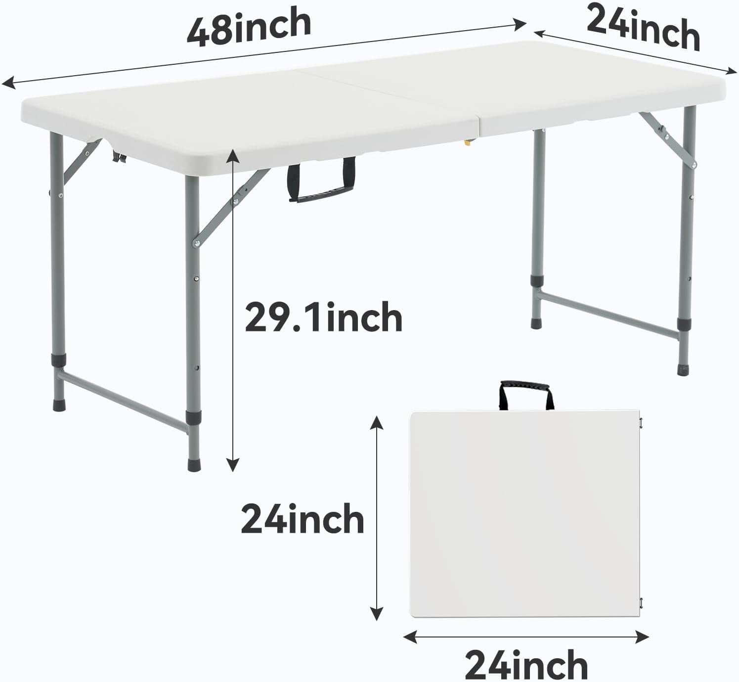 4 Foot Foldable/Folding Table Heavy Duty, Durable and Portable for Dining Picnic and Party