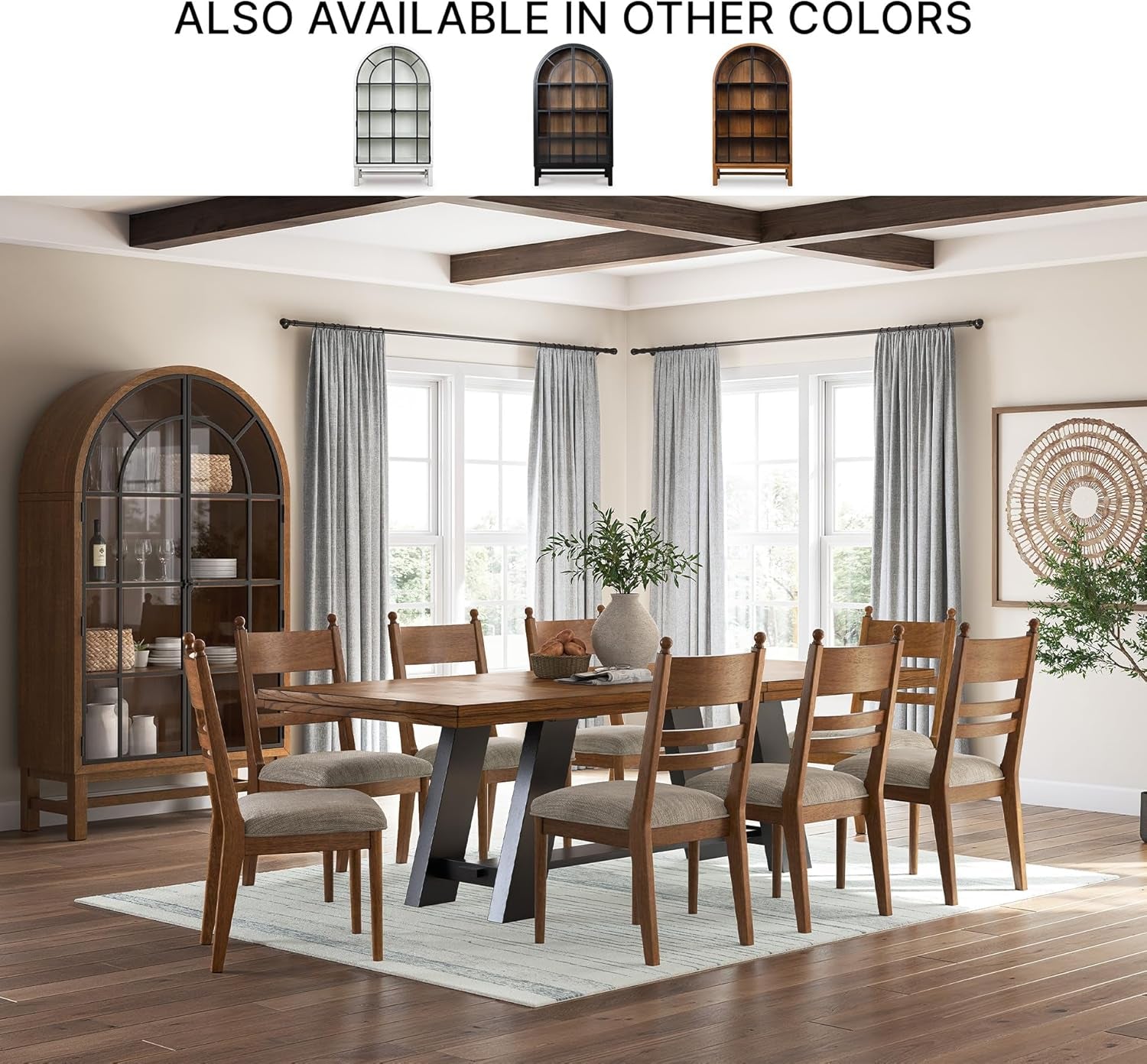 Chadworth Classic Display Cabinet with Anti-Tipping, Light Brown & Black