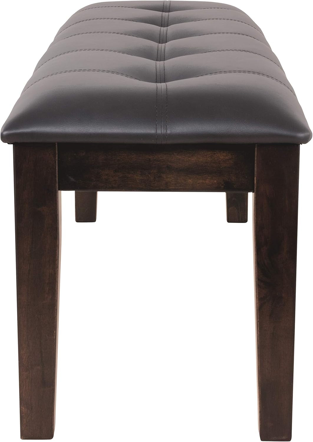 Haddigan Traditional Upholstered Dining Room Bench, Dark Brown