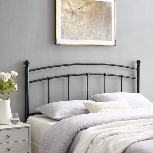 Abigail Queen Metal Headboard in Black