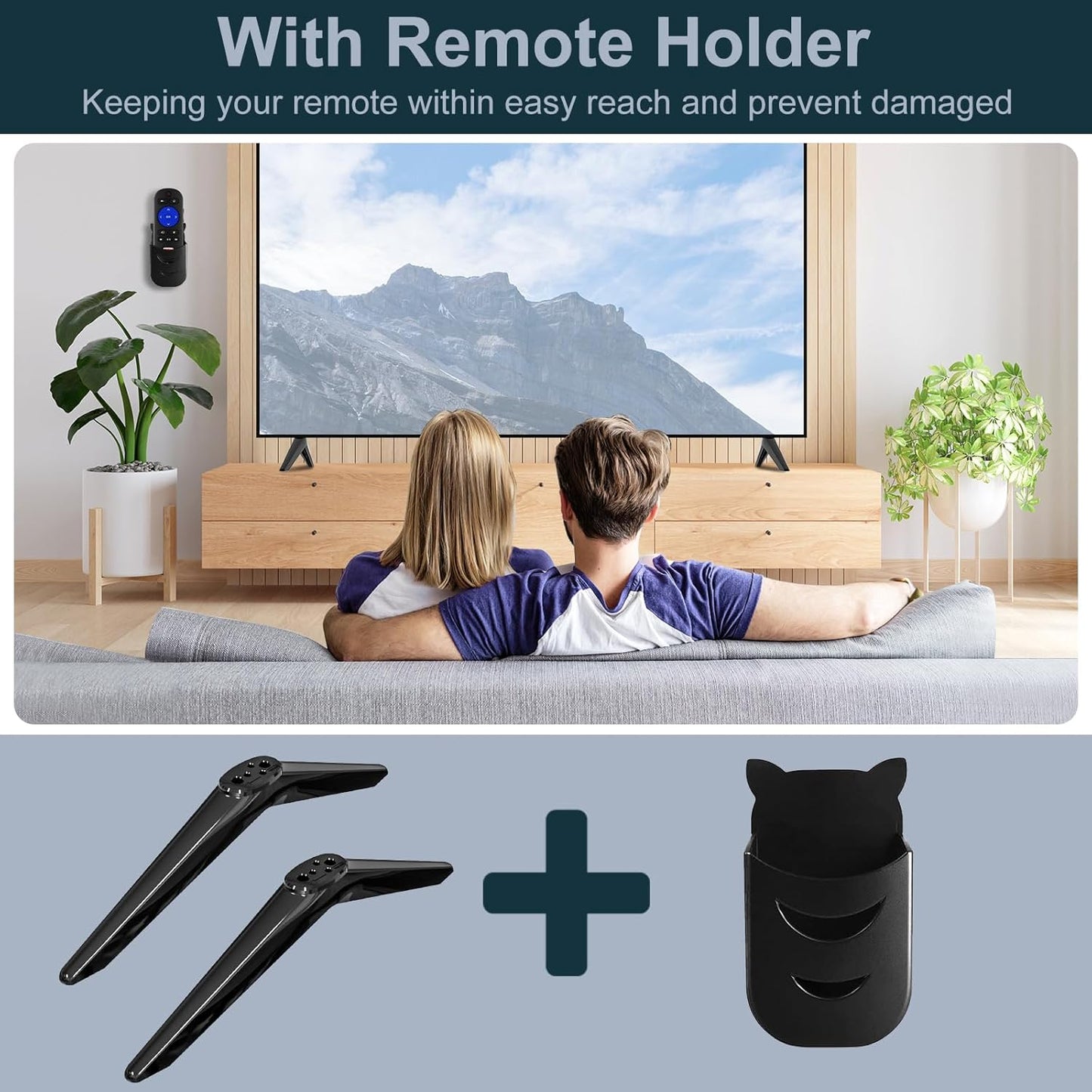 Stand for TCL TV Stand Legs Compatible with Select Models for 28 32 40 43 49 50 55 65 Inch for TCL TV Stand, for 28D2700 32S321 40S325 43S431 43S303 49S423 50S423 50S425 55S525, for TCL Roku TV Legs