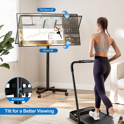 Mobile TV Cart Rolling TV Stand for 23-65 Inch LCD LED OLED 4K Smart Tvs up to 110Lbs, Height Adjustable Portable AV Cart with Wheels and Tilt Mount, Outdoor TV Stand Mount, Max VESA 400X400Mm
