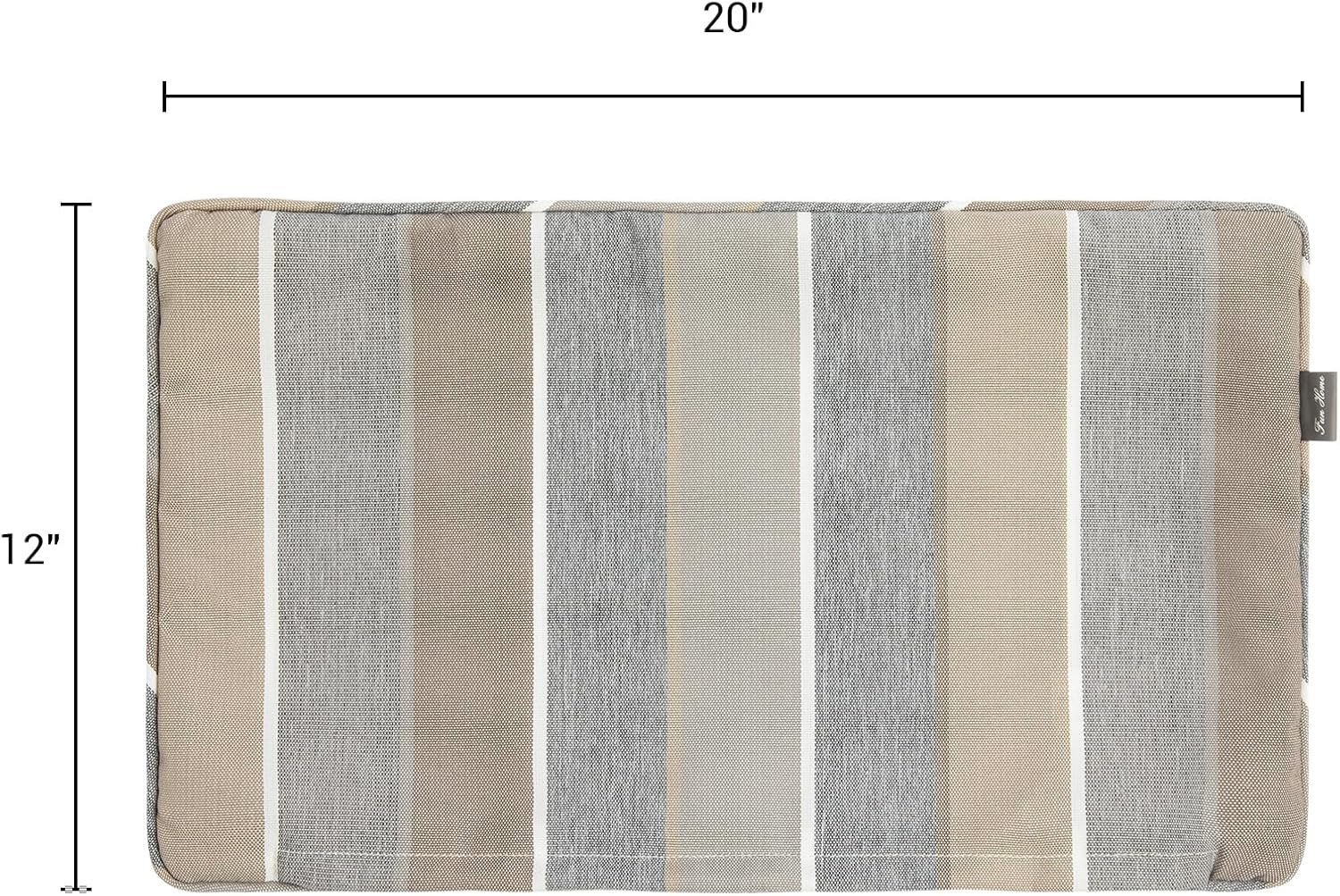 Waterproof Outdoor Lumbar Pillow Covers Set of 2,Home Decor for Garden Patio Furniture,Couch,Sofa 12"X20" Inch Decorative Pillows Cover Only,No Insert(Gray Stripe)