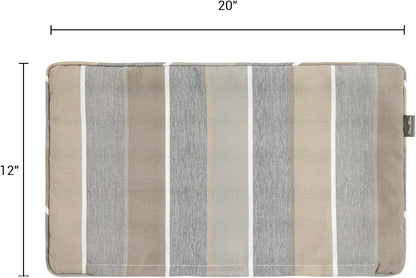 Waterproof Outdoor Lumbar Pillow Covers Set of 2,Home Decor for Garden Patio Furniture,Couch,Sofa 12"X20" Inch Decorative Pillows Cover Only,No Insert(Gray Stripe)