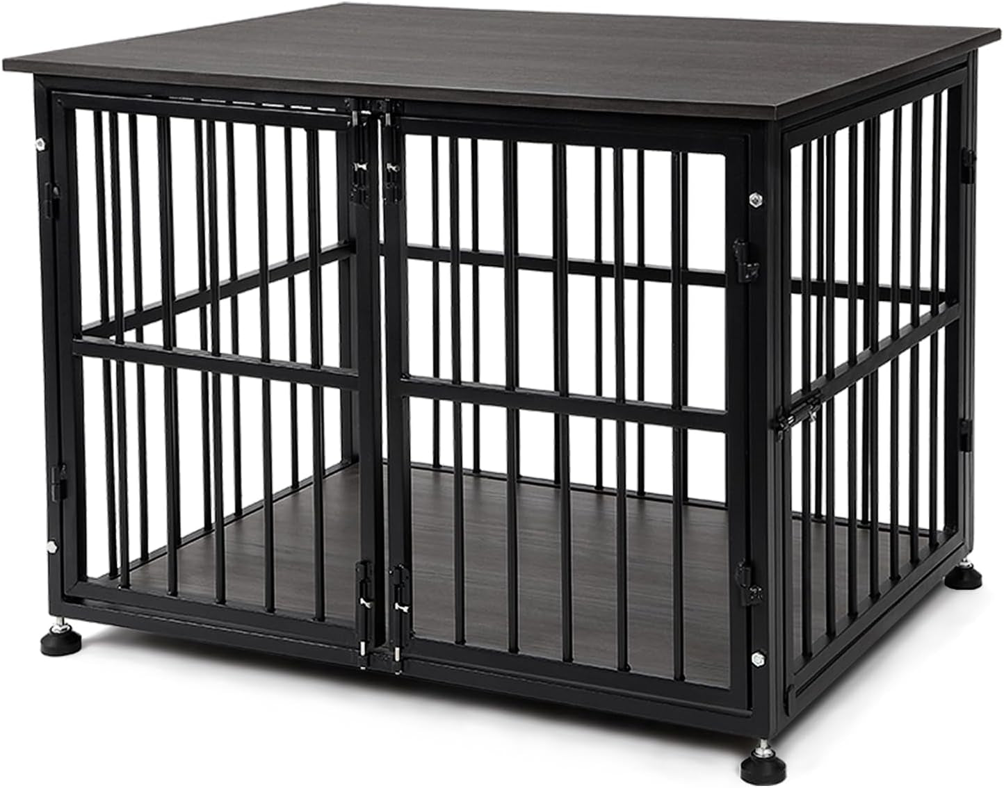 Dog Crate Furniture, 40" Dog Kennel Indoor Foldable, Sturdy Wooden Dog Crate End Table Easy Assembly with Side Doors for Large and Medium Dog