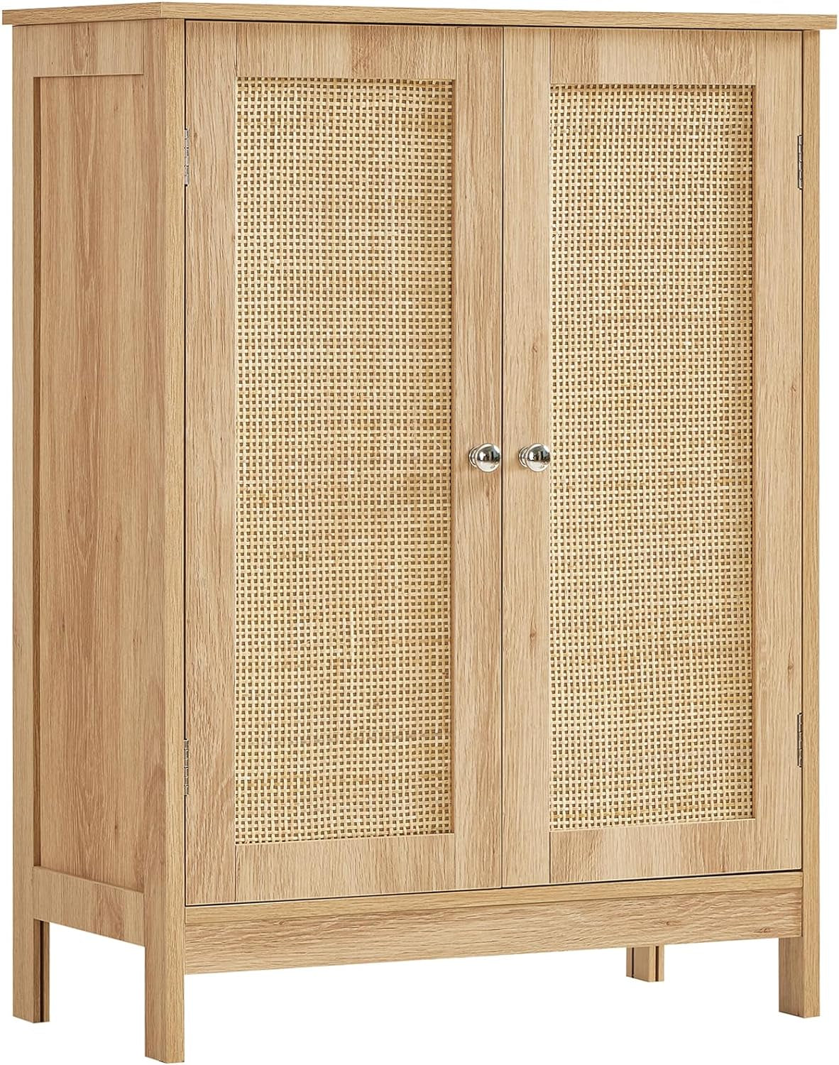 Storage Cabinet, Rattan Cabinet with Adjustable Shelf, for Living Room, Entryway, Kitchen, Home Office, Nature