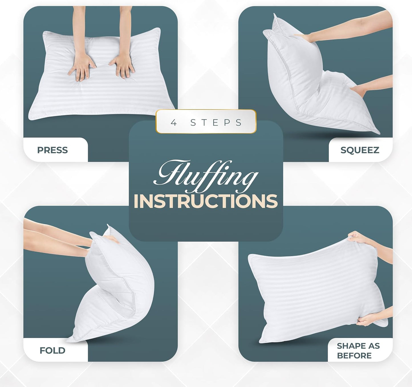 Bed Pillows for Sleeping Queen Size (White), Set of 2, down Alternative Pillow for Sleeping, Cooling Hotel Quality Pillow Set for Back, Stomach or Side Sleepers
