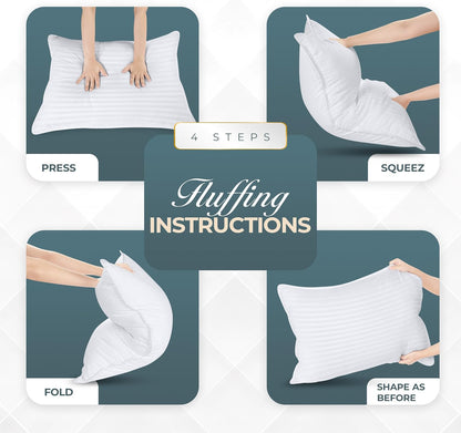 Bed Pillows for Sleeping King Size (White), Set of 2, down Alternative Pillow for Sleeping, Cooling Hotel Quality Pillow Set for Back, Stomach or Side Sleepers