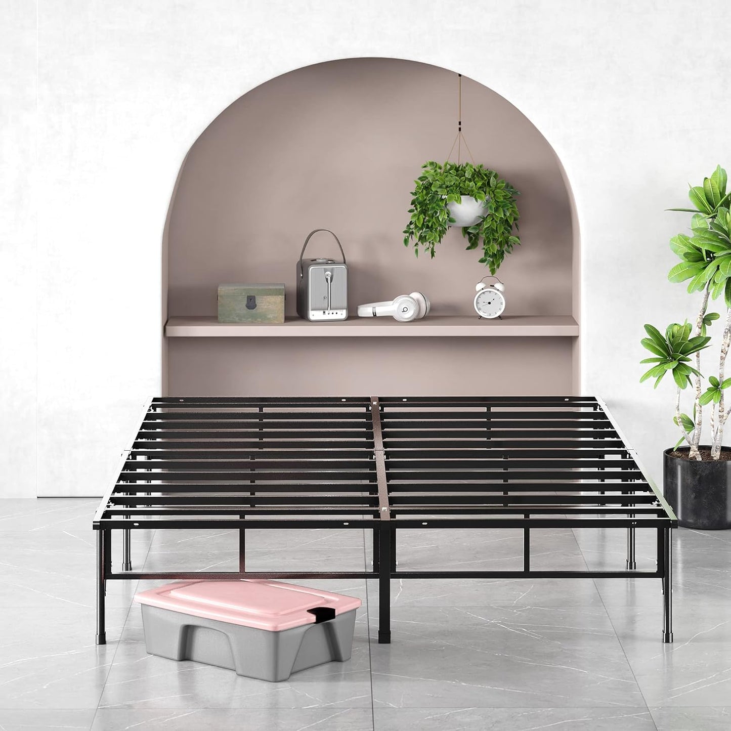 Sleep Master Do-It-Yourself Smart Platform Metal Bed Frame, Queen