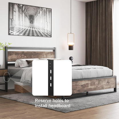 Headboard Only Wooden Headboard with Metal Slats Sturdy Rustic Headboards Easy Assembly, Twin Xl/Queen/King (King)