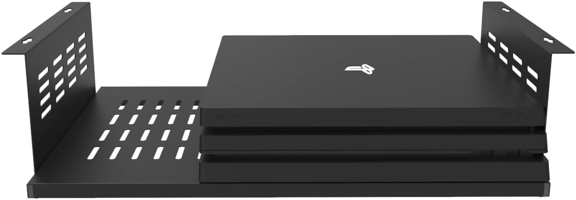 under Desk Computer Mount for Small Form Factor SFF Computers and Pcs,Using Space 17.3" X H 4" X D 12", Compatible with Playstation 4, PS4 Slim, PS4 Pro,Gaming under Desk(4Inch High)
