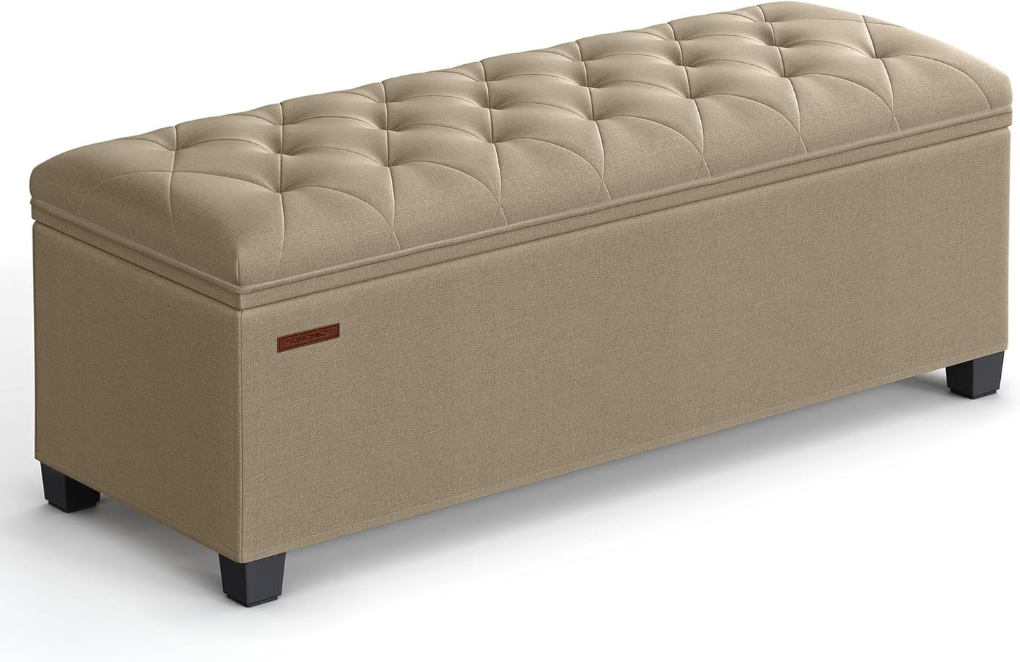 Storage Ottoman Bench, Foot Rest with Legs, 15.7 X 43.3 X 15.7 Inches, End of Bed Bench, Storage Chest, Load up to 660 Lb, for Living Room, Bedroom, Entryway, Dark Gray ULSF088G01