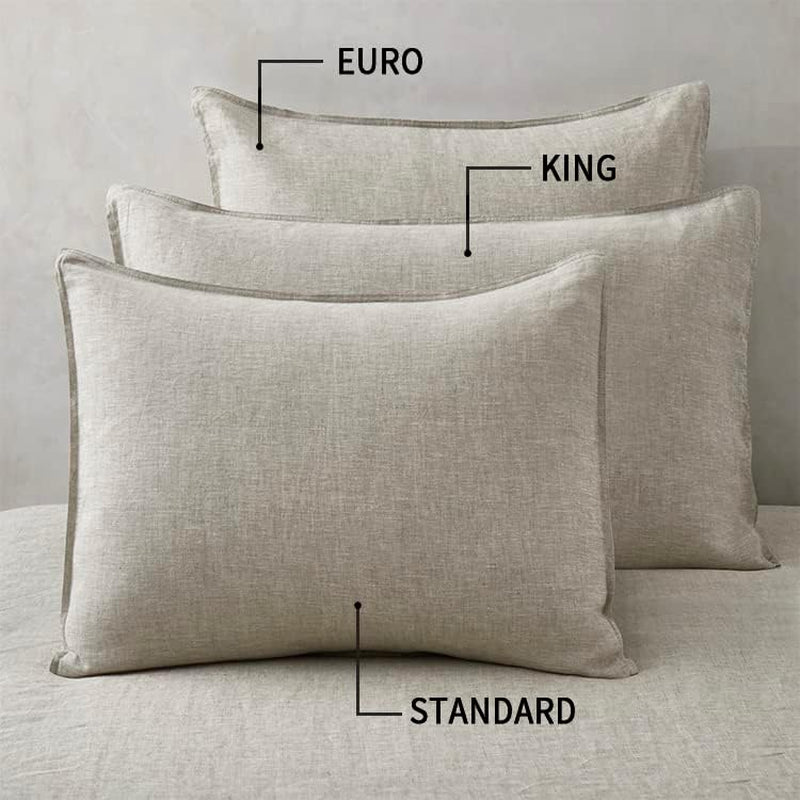 100% Linen Pillowcases Set of 2, King Size 20" X 36" Pillow Case, Linen Pillow Sham