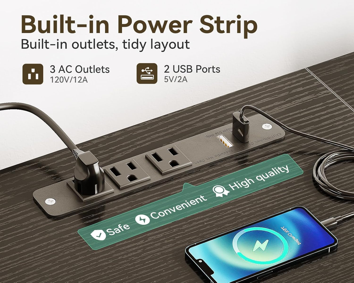 TV Stands for 43-50 Inch TV, Entertainment Center with LED Lights & Power Outlets for Tvs up to 55 Inch, TV Stand Living Room with 5 Fabric Drawers, TV Console Cabinet for Bedroom, Black