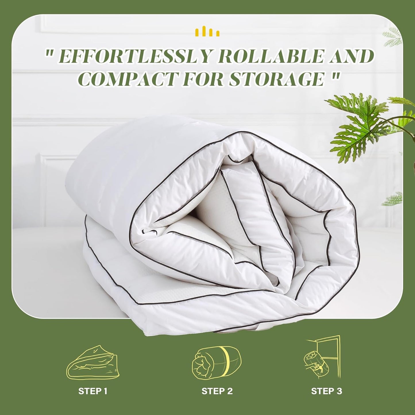3 Inch Memory Foam Mattress Topper Full Size,Extra Soft Pillow Top Mattress Topper,Fluffy Shredded Memory Foam Filled,Breathable Mattress for Back Pain Relief,54X75 In.