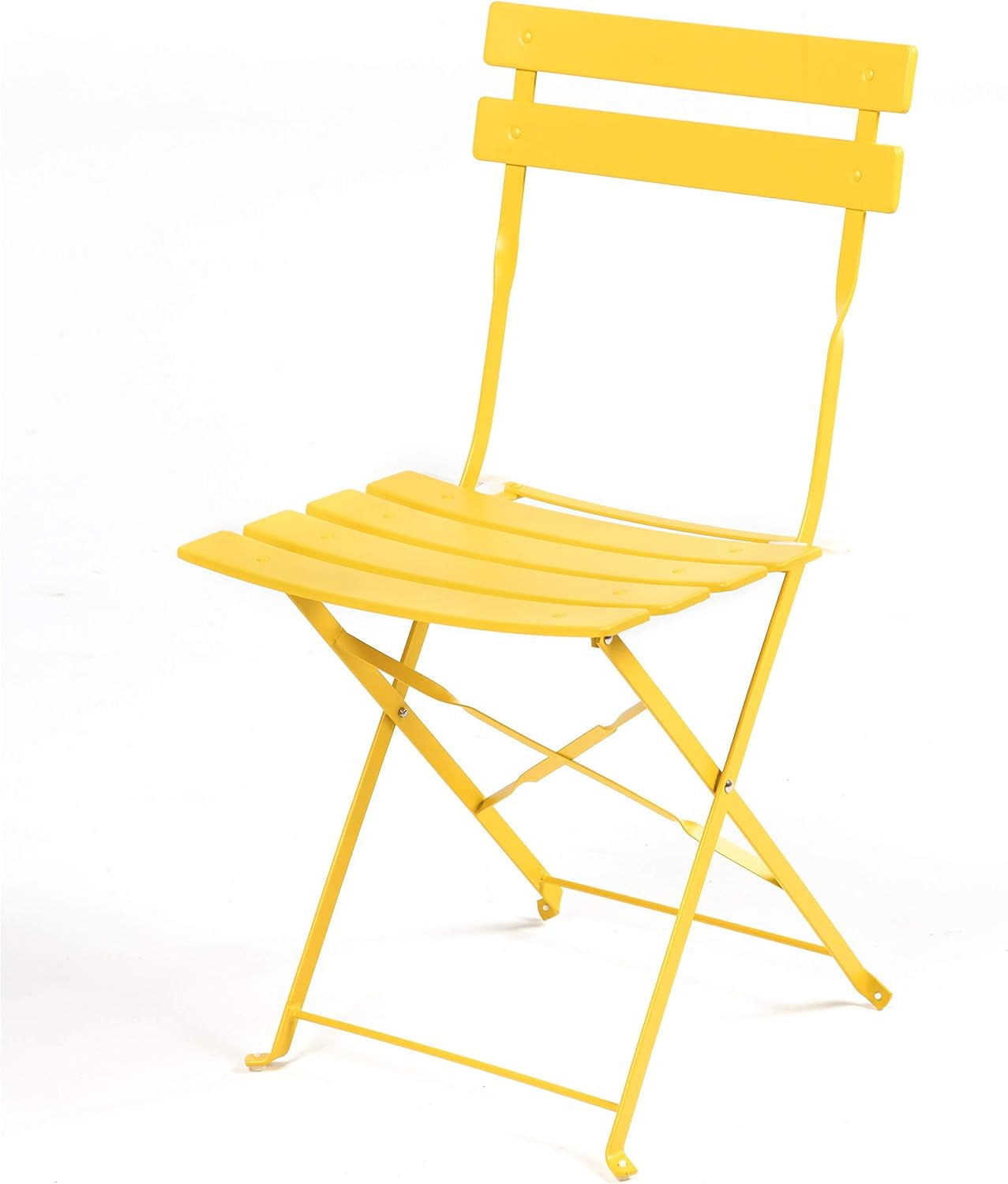 3-Piece Bistro Set Folding Outdoor Furniture Sets with Premium Steel Frame Portable Design for Bistro & Balcony, Yellow