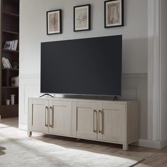 Rectangular TV Stand for Tv'S up to 80" in Alder White, TV Stands for the Living Room
