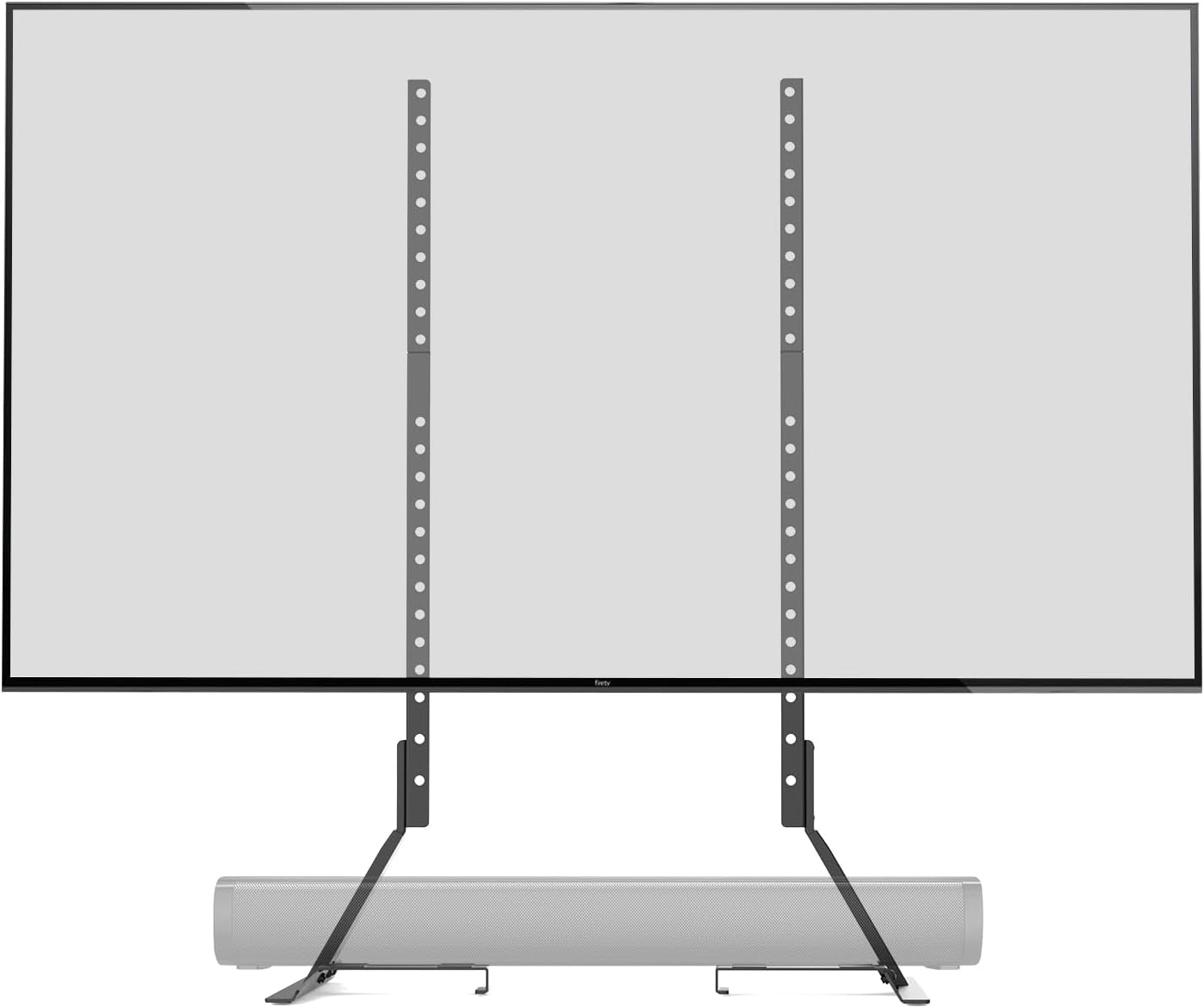 Universal TV Stand, Black - Height Adjustable up to 77 Inch, Compatible with Soundbars, Hold up to 80 Lbs