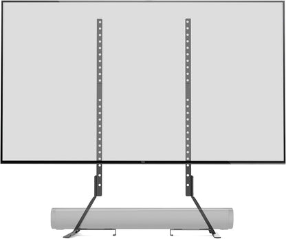 Universal TV Stand, Black - Height Adjustable up to 77 Inch, Compatible with Soundbars, Hold up to 80 Lbs