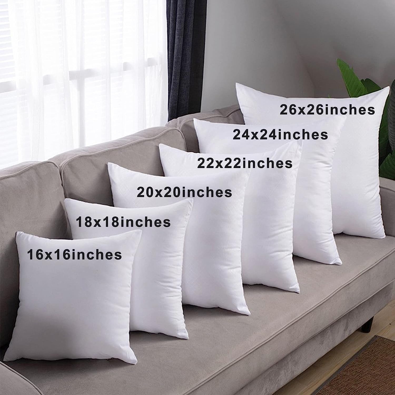 12X20 Pillow Inserts (Set of 2)- 100% Cotton Covering down Alternative Throw Pillows White for Couch Bed Sofa