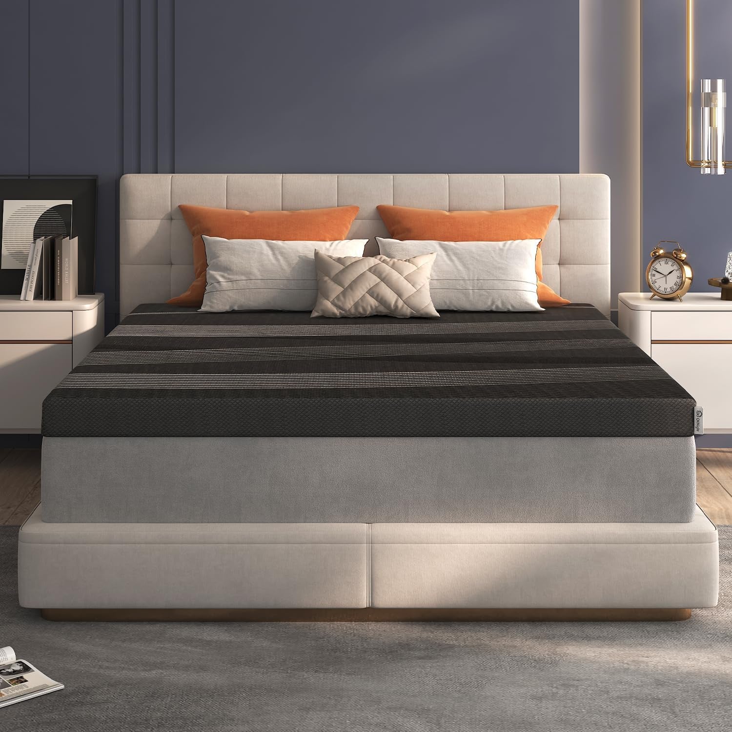 4 Inch Firm Mattress Topper Queen, Extra Firm Memory Foam Mattress Topper for Back Pain, Copper-Infused Cooling Gel Bed Topper with Washable Cover & Non-Slip Base, Certipur-Us Certified