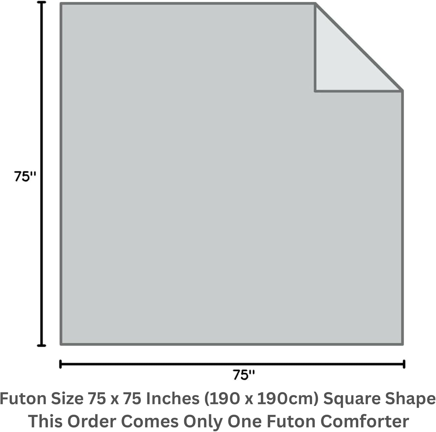 Kotatsu Futon Comforter Square Shape W75 X D75 Inches, Polyester Fabric Material, Home and Living, Navy Checked Design KK-103BL, This Order Comes Only Futon Comforter