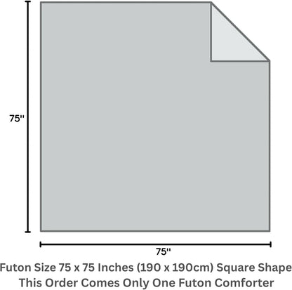 Kotatsu Futon Comforter Square Shape W75 X D75 Inches, Polyester Fabric Material, Home and Living, Navy Checked Design KK-103BL, This Order Comes Only Futon Comforter