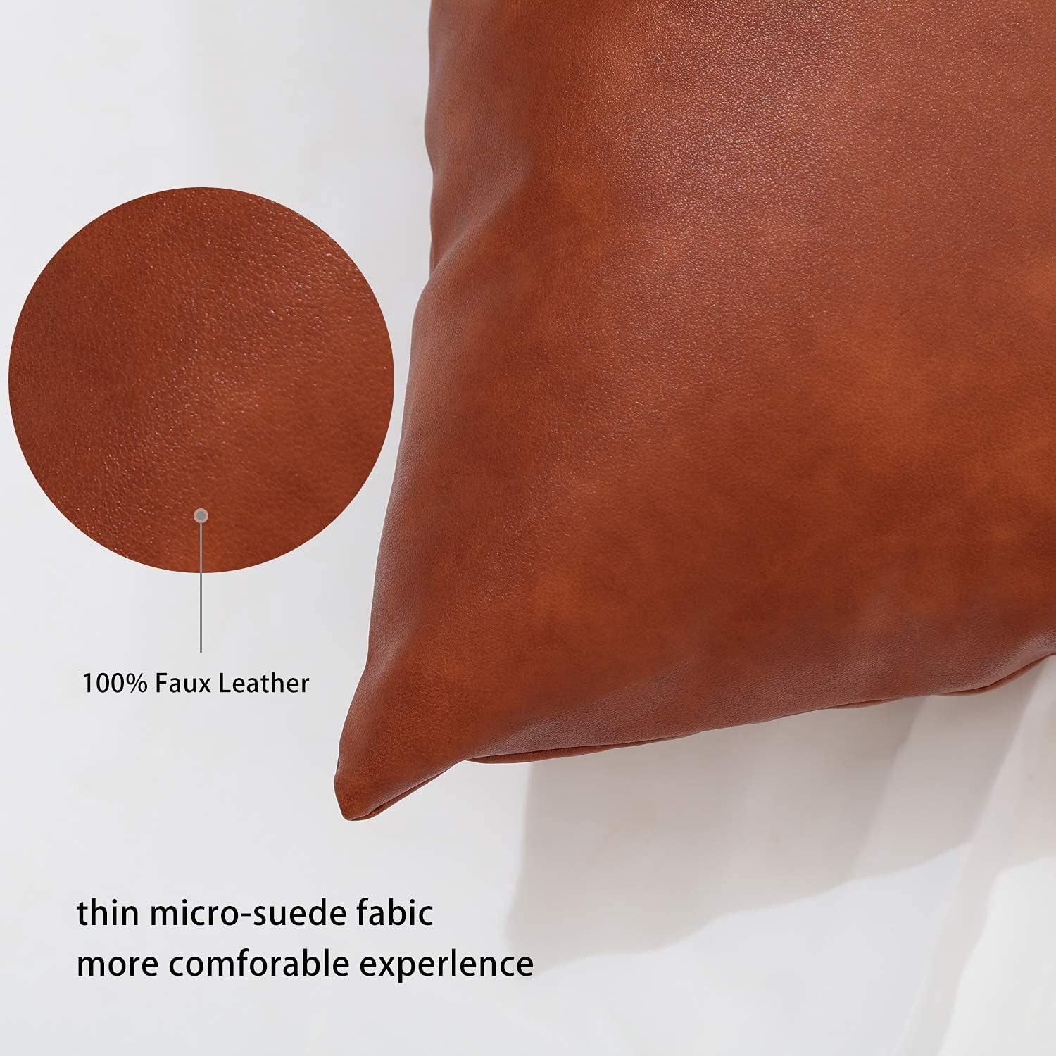 Boho Throw Pillow Covers 18 X 18 Set of 4 - Modern Stripe Geometric Farmhouse Decorative Pillow Cover Sets for Pillows - Couch Sofa Bed,Faux Leather Black and White Pillow Covers