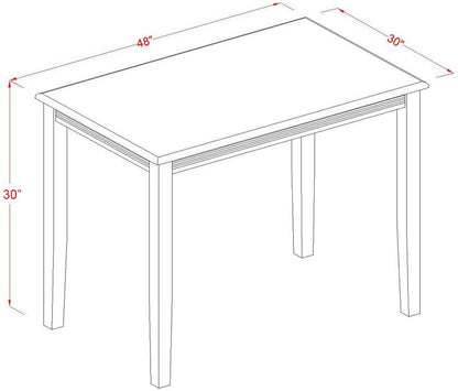 Yarmouth Rectangle Kitchen Dining Table, 30X48 Inch, Natural