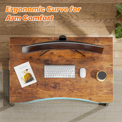 Folding Desk for Small Spaces, 31.5 Inch Foldable Computer Table, for Home Office, Study, Bedroom, Dorm, Space Saving, Small Writing Work Office Computer Desk, Easy to Fold, Rustic Brown