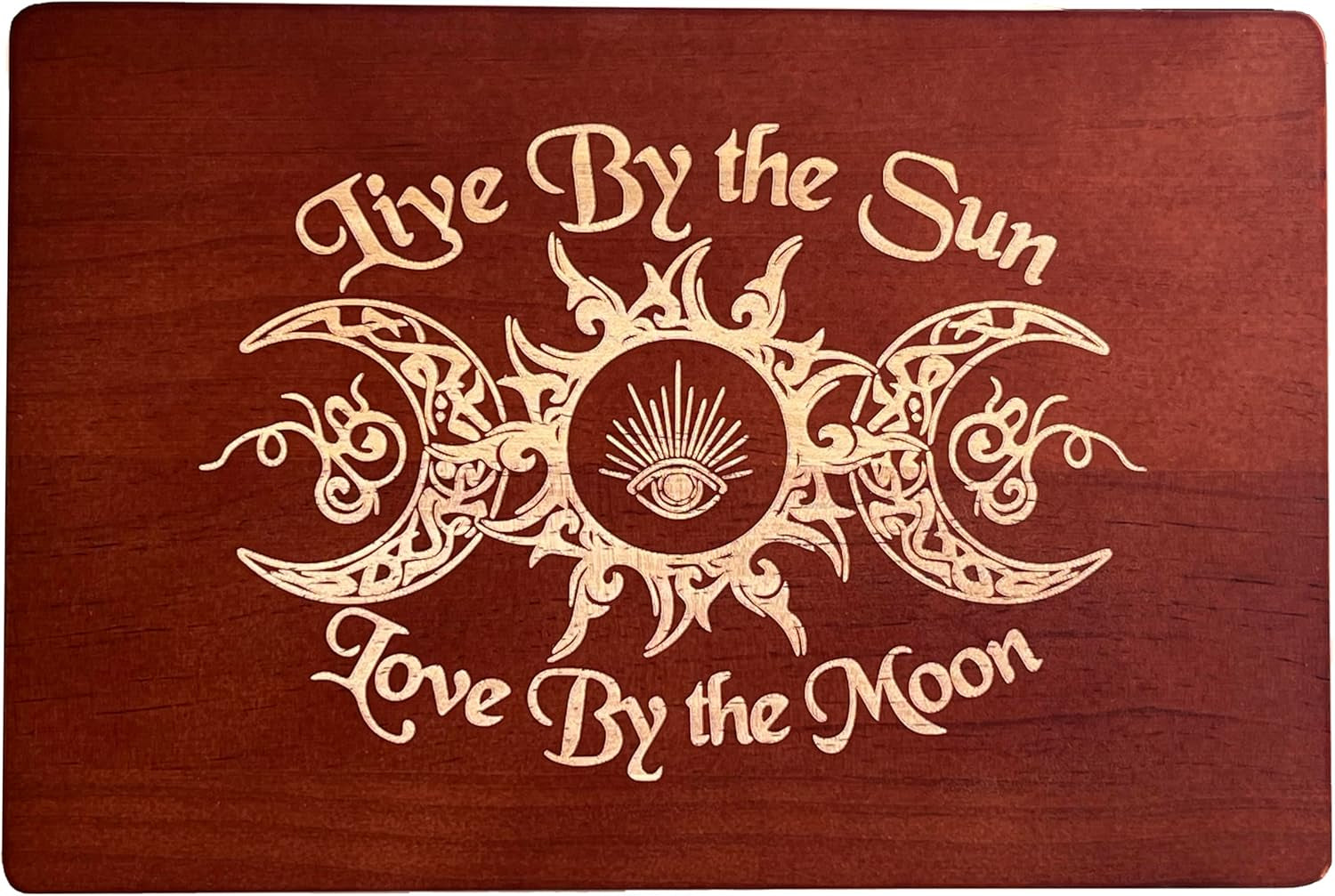 Altar Table, Meditation Table, Small Altar Table, Wooden Witch Altar, Wiccan Alter Table, Buddhist Shrine, Engraved Triple Goddess on Table Top, 12 × 8 Inches