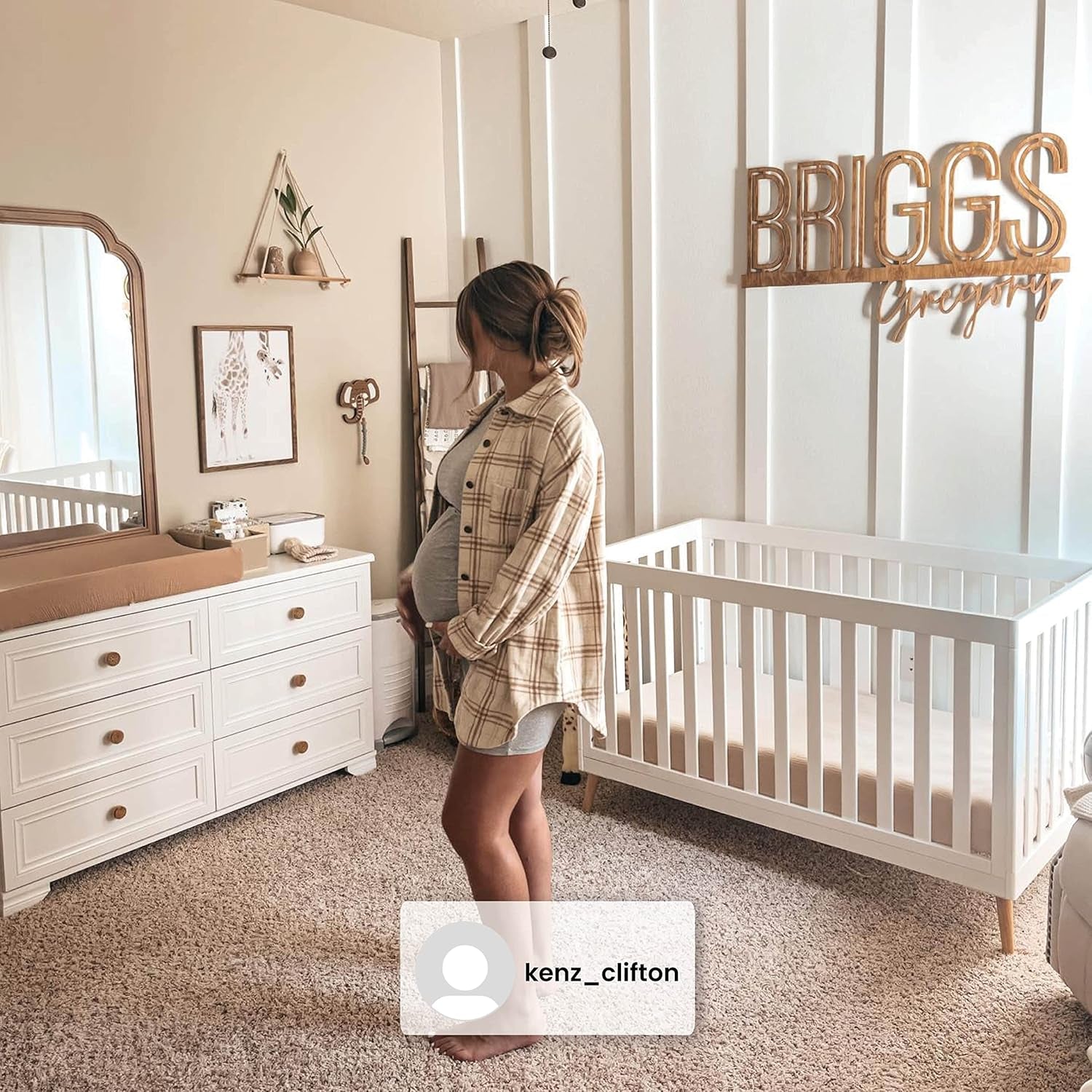 Essex 4-In-1 Convertible Baby Crib, Bianca White with Natural Legs