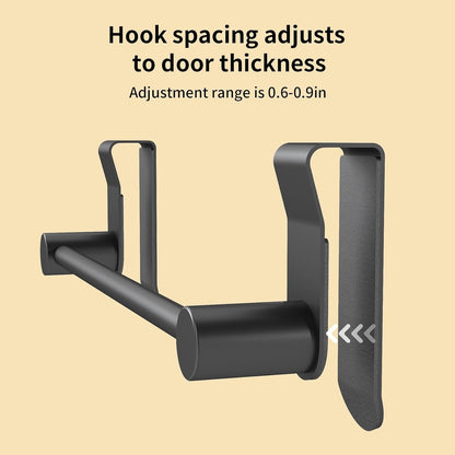 Matte Black over Door Towel Rack, Stainless Steel over Cabinet Cupboard Towel Bar Kitchen Bathroom Towel Holder, Storage Dish Towel Holder, 2 Pack,