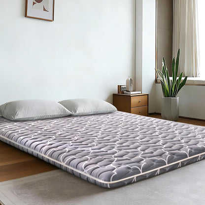 6Th Generation Japanese Floor Futon Mattress - Extra-Thick 9-Layer Modern Futon with 100% High-Density Foam, Portable Floor Mattress Sleeping Pad for Adults, Guest Room, Dormitory, Twin Size (39"X80")