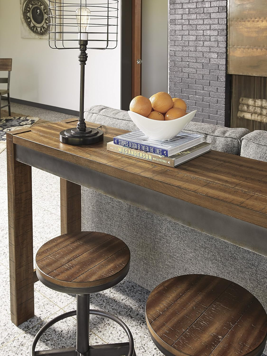 Furniture Torjin Urban Counter Height Dining Room Table, Two-Tone Brown