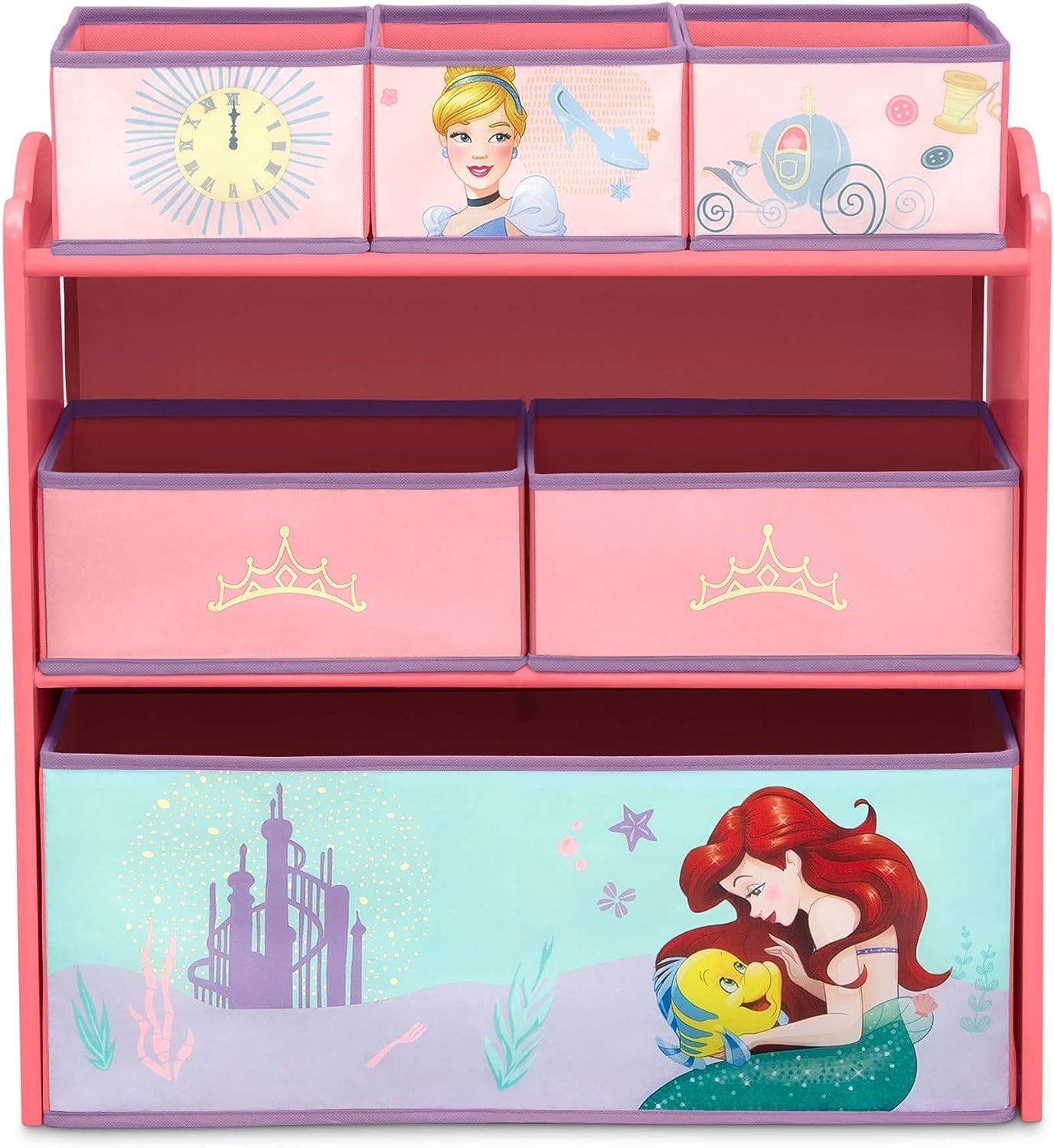 Design & Store 6 Bin Toy Storage Organizer, Disney Princess