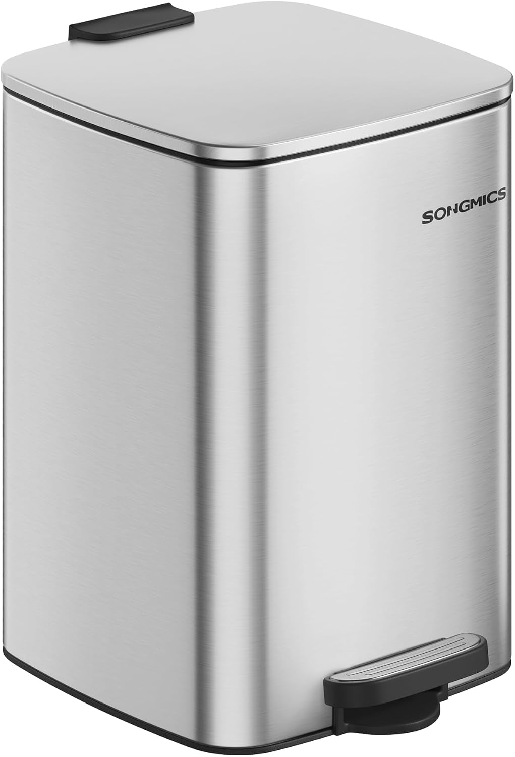 Kitchen Trash Can, 8-Gallon (30 L) Trash Bin, Stainless Steel Garbage Can, with Inner Bucket, Soft Close and Stays Open, Metallic Silver ULTB593E01