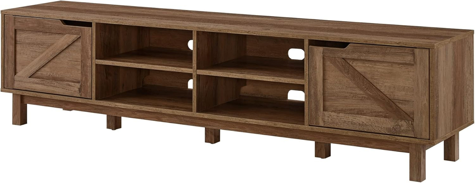 Tinsley Barn-Door Low Stand for Tvs up to 80 Inches, 70 Inch, Rustic Oak