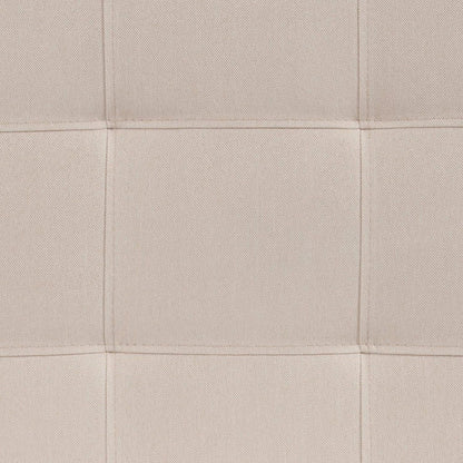 Bedford Box Stitch Tufted Upholstered Full Size Headboard in Beige Fabric