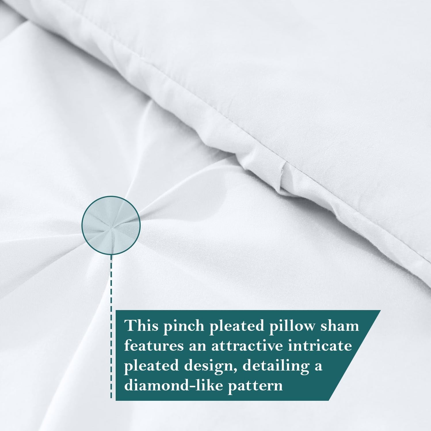 King Pillow Shams Set of 2 Pinch Pleated White Pillow Shams King Size 20X36 Pillow Covers 100% Egyptian Cotton 600 Thread Count Soft Skin Friendly Cushion Cover Cases Decorative Pillow Shams for Bed