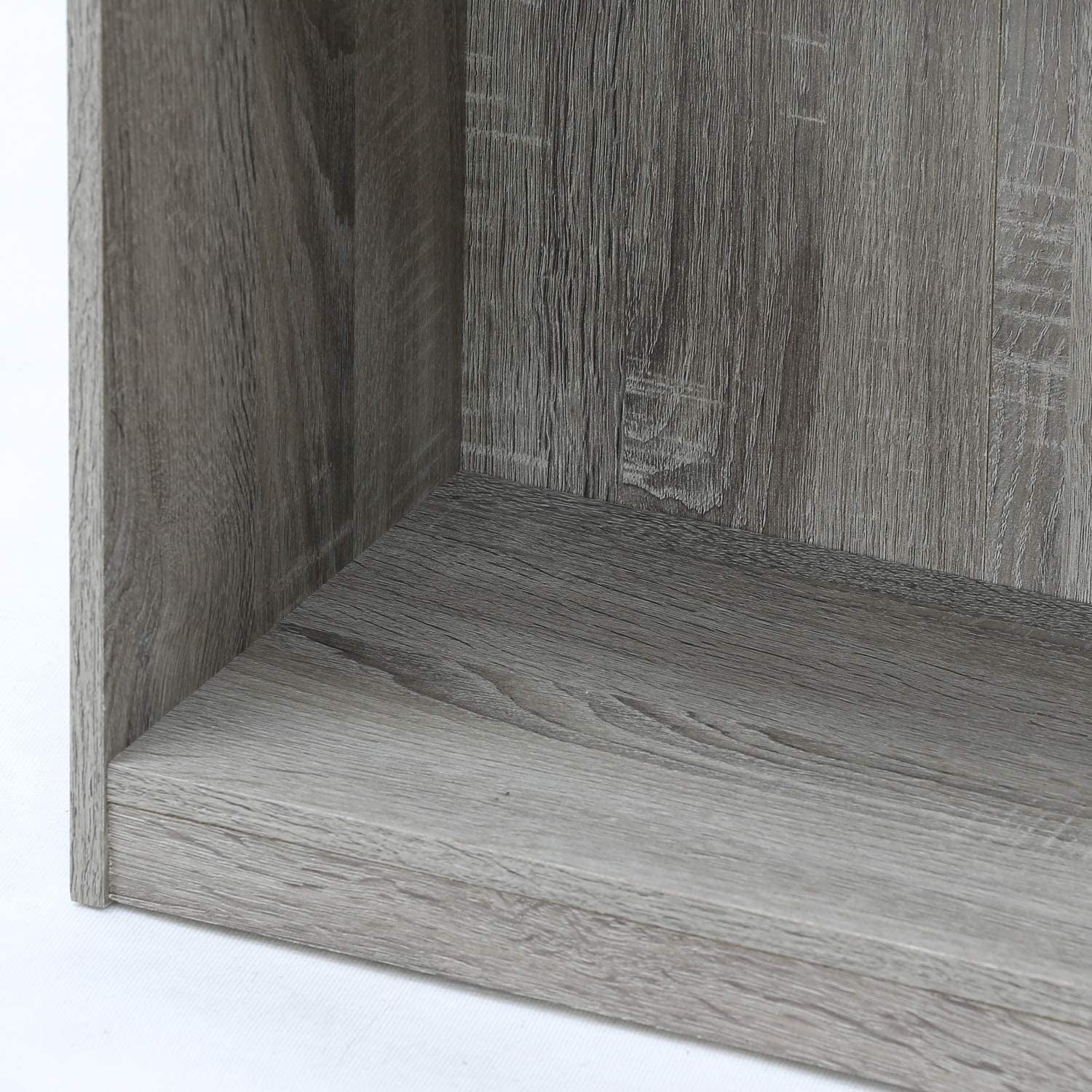 Basic 3X2 Cube Storage Bookcase Organizer with Bins, French Oak Grey/Black