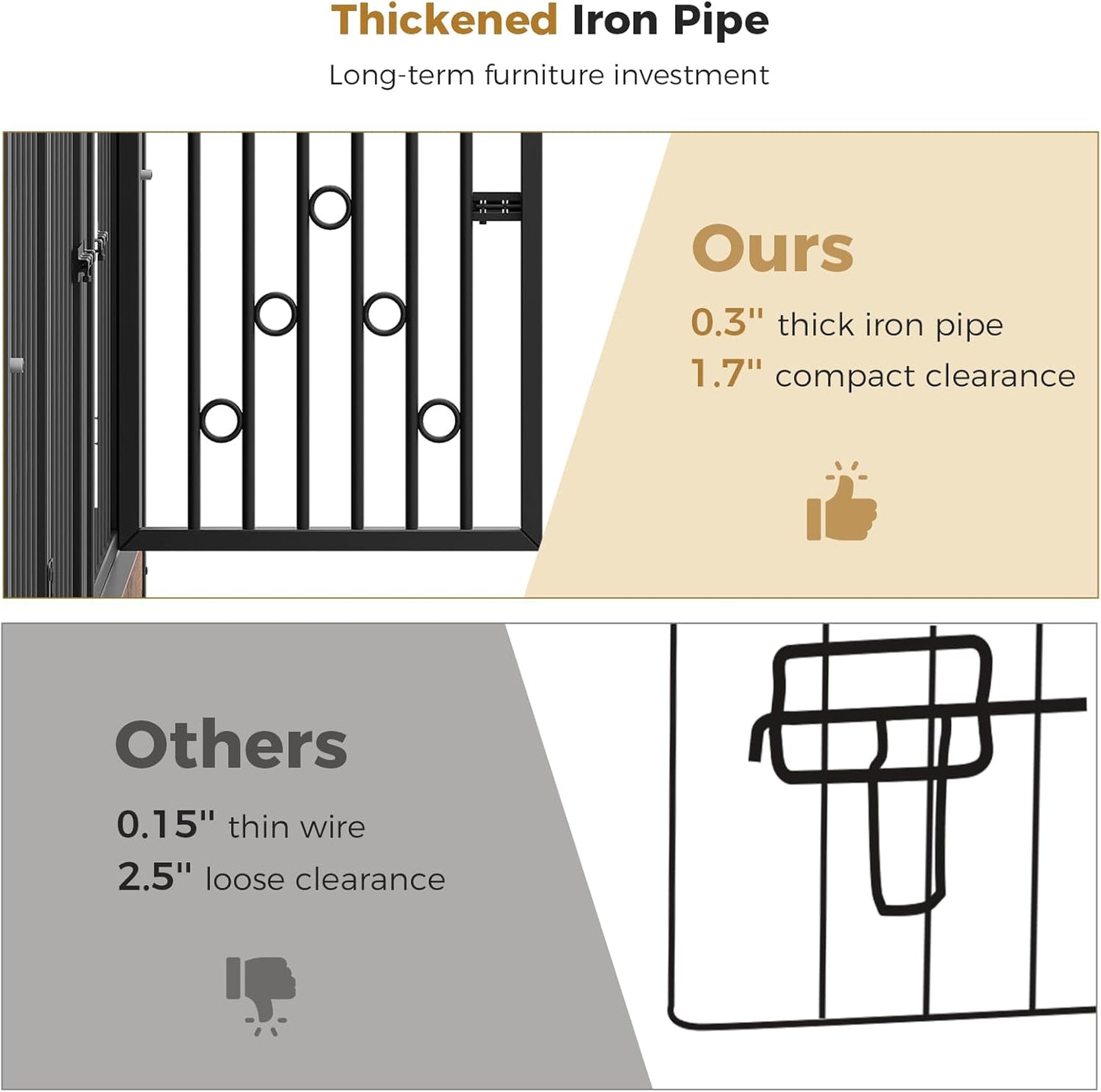 71 Inch Dog Crate Furniture for 2 Dogs with Divider, XXL Wooden Double Dog Cage Furniture TV Stand, Sturdy Indoor Pet Kennel for Medium and Large Breed, Brown