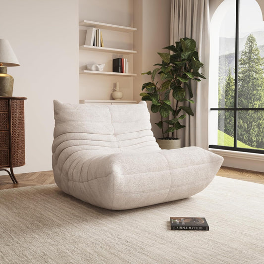 Bean Bag Chair, Oversized Bean Bag Chair for Living Room, Fireside Chair for Adults with Memory Foam Filled, Big Accent Sofa Lounge Floor Sofa for Gaming, Reading, Relax, No Assembly Required.