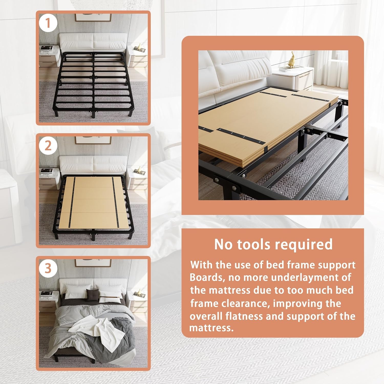 Foldable Box Spring, Bunkie Board, Bed Support Slats, Bed Boards for Under, Twin (60X30)