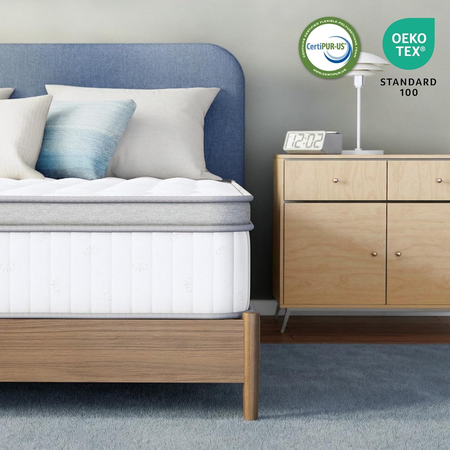 Queen Size Mattress, 12 Inch Hybrid Comfort & Supportive Mattress in a Box, Cooling Gel Memory Foam and Pocket Springs with Pressure Relief, Certipur-Us Certified, Medium Firm