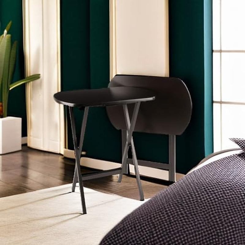 Cade Set of 2 Foldable Snack Tables, Oversized, for Living Room, 25", No Assembly, Coffee